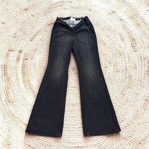 BDG Women’s Faded Black Unstructured Waist Long Wide Leg Jeans Size 30